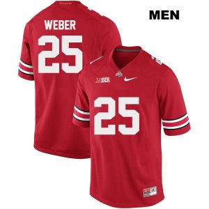 Men's NCAA Ohio State Buckeyes Mike Weber #25 College Stitched Authentic Nike Red Football Jersey OD20U62GQ